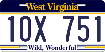 WV license plate 1OX751
