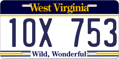 WV license plate 1OX753