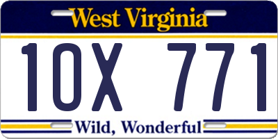 WV license plate 1OX771