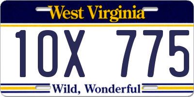 WV license plate 1OX775