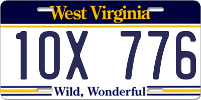 WV license plate 1OX776
