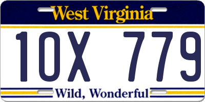 WV license plate 1OX779