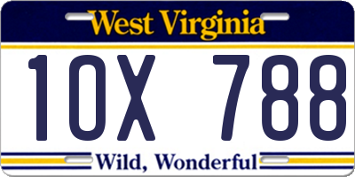 WV license plate 1OX788