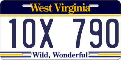 WV license plate 1OX790