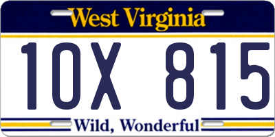 WV license plate 1OX815
