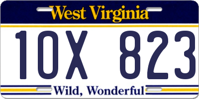WV license plate 1OX823