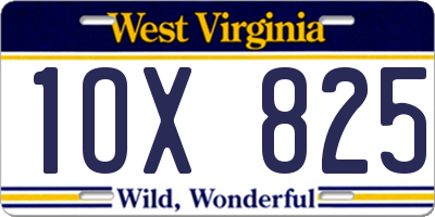 WV license plate 1OX825