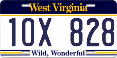 WV license plate 1OX828