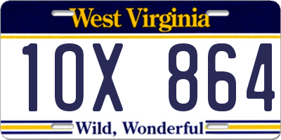 WV license plate 1OX864