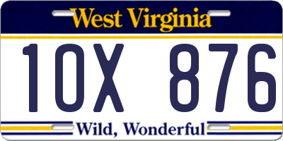 WV license plate 1OX876