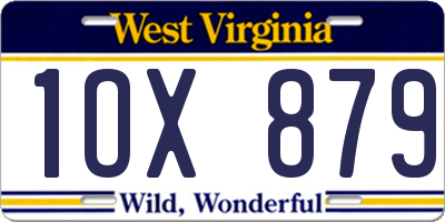 WV license plate 1OX879