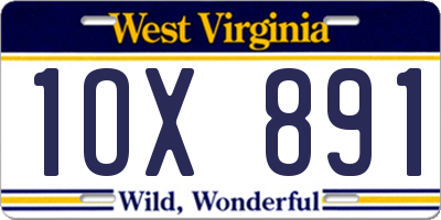 WV license plate 1OX891
