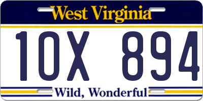 WV license plate 1OX894