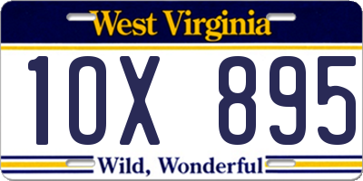 WV license plate 1OX895