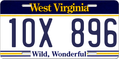 WV license plate 1OX896