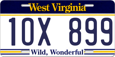 WV license plate 1OX899