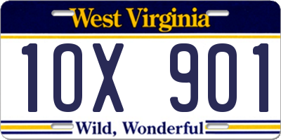 WV license plate 1OX901