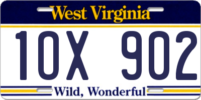 WV license plate 1OX902