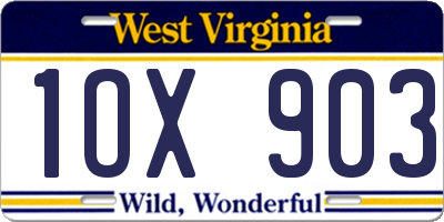 WV license plate 1OX903