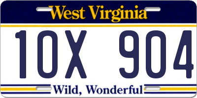 WV license plate 1OX904