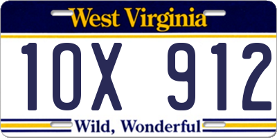 WV license plate 1OX912