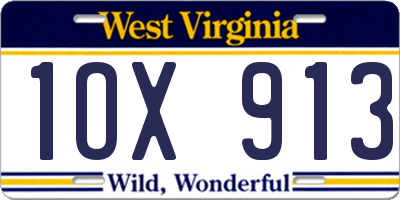 WV license plate 1OX913