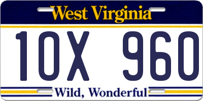 WV license plate 1OX960