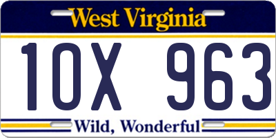 WV license plate 1OX963