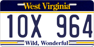 WV license plate 1OX964
