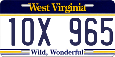 WV license plate 1OX965