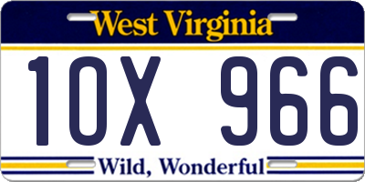 WV license plate 1OX966