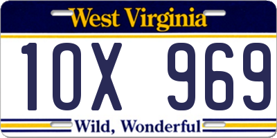 WV license plate 1OX969