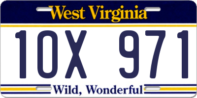 WV license plate 1OX971