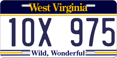 WV license plate 1OX975