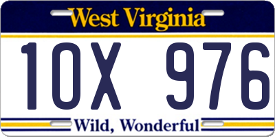 WV license plate 1OX976