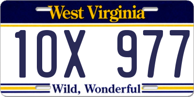 WV license plate 1OX977