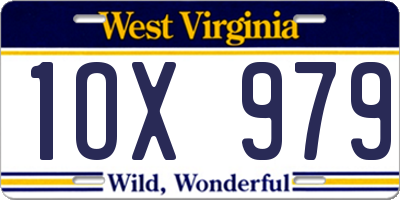 WV license plate 1OX979