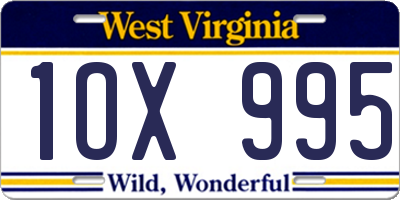WV license plate 1OX995