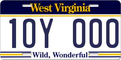 WV license plate 1OY000