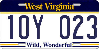 WV license plate 1OY023