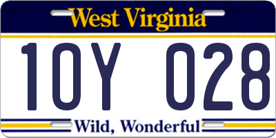 WV license plate 1OY028