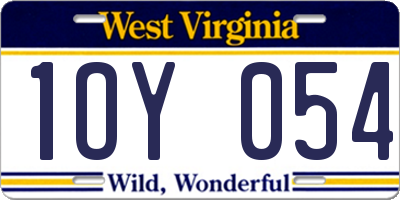WV license plate 1OY054