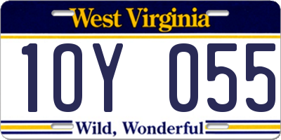 WV license plate 1OY055