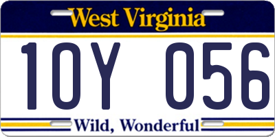 WV license plate 1OY056