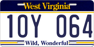 WV license plate 1OY064