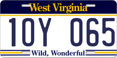 WV license plate 1OY065