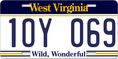 WV license plate 1OY069