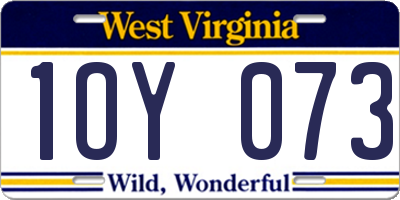 WV license plate 1OY073
