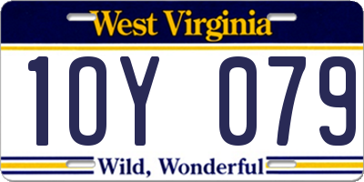 WV license plate 1OY079