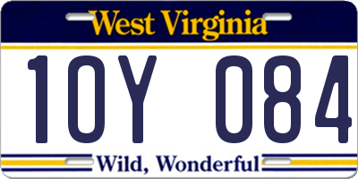 WV license plate 1OY084